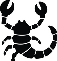 Silhouette scorpion zodiac sign arachnid silhouette vector illustrator