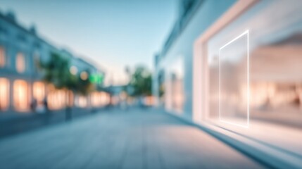 Blurred Background Of Urban Storefront With Modern Window For Website Background, Banner, Poster, And Corporate Presentation