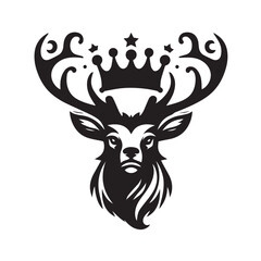 deer logo wearing a crown