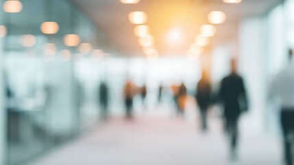 Blurred Motion Of Business People In Office Background Ideal For Corporate Presentations, E-commerce, And Marketing Materials