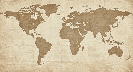 Vintage world map parchment texture