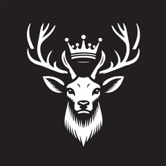Fototapeta premium deer logo wearing a crown
