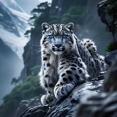 Fototapeta premium white tiger in the snow