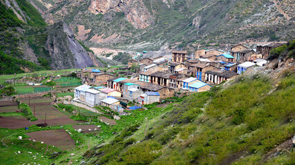 Traditional Tribal Settlement Near India - Tibet Border on Adi Kailash Route, Uttarakhand, India (Village Kuti)