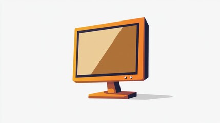 Orange computer monitor illustration