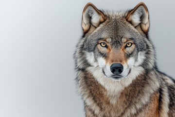 Powerful wolf with piercing eyes isolated