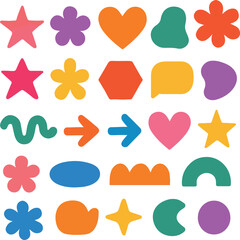 Colourful Abstract Shapes Collection – Fun Geometric Vector Icons for Creative Design

