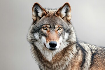 Obraz premium Powerful wolf with piercing eyes isolated