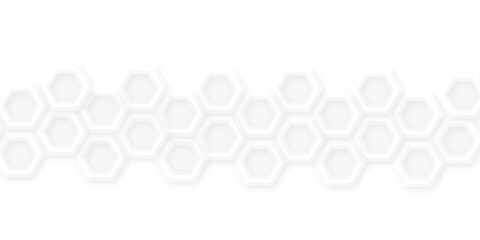 White abstract background with layered 3D hexagon patterns aligned diagonally, creating depth and texture. Perfect for modern, tech, or medical-themed visuals with a clean and futuristic feel.