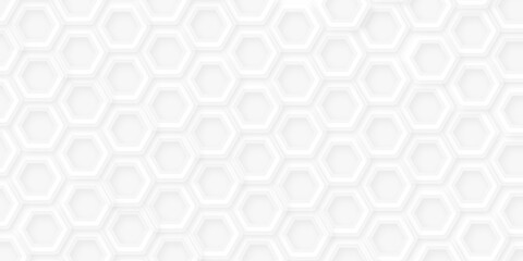 White abstract background with layered 3D hexagon patterns aligned diagonally, creating depth and texture. Perfect for modern, tech, or medical-themed visuals with a clean and futuristic feel.