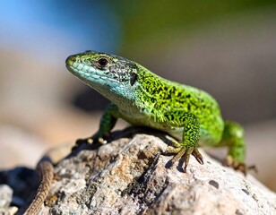 Fototapeta premium Lizard on a rock