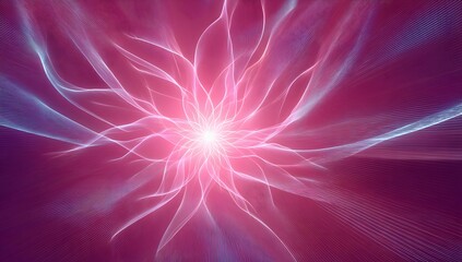 Glowing pink abstract flower with radiant light and dreamy petals

