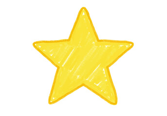 hand drawn Estrela amarela