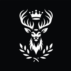 deer logo wearing a crown