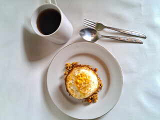 fried rice complete with fried egg, perfect for breakfast