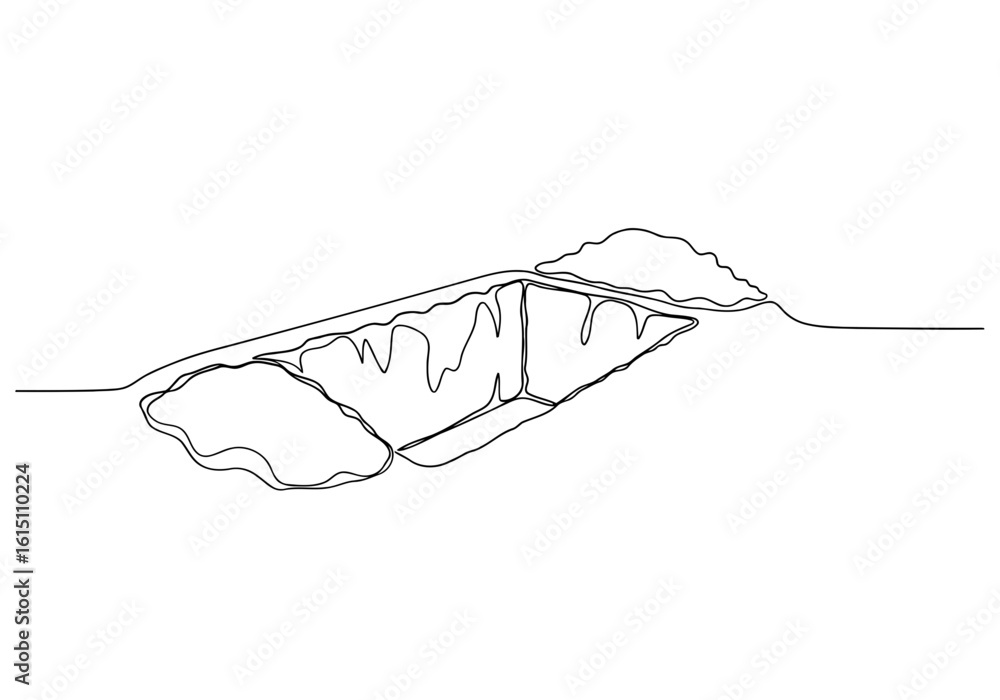 Poster vector art of a simple line drawing of a hole in the ground