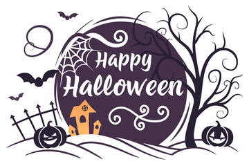 Spooky Script – Happy Halloween Logo Design
