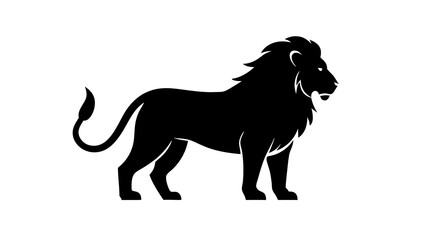 Black lion silhouette vector illustration of a wild farm animal design