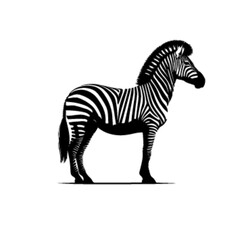 Elegant Zebra Silhouette – Wildlife Safari Animal Vector Design