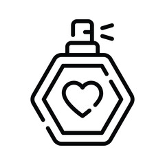 A customizable outline icon of glass perfume bottle