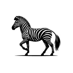 Zebra Grazing Vector – Calm Wildlife Scene in African Savannah