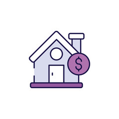 House Loan icon design with white background stock illustration