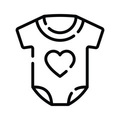 A visually engaging outline icon of cute romper outfit