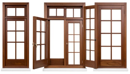 Wood windows and doors, various views