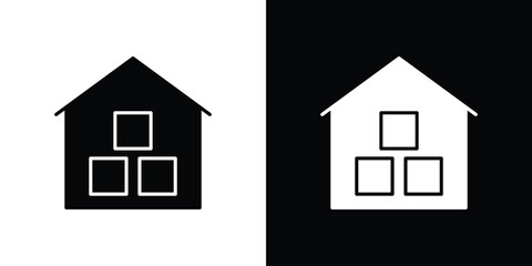 Warehouse icon, vector flat icon. Flat illustration.