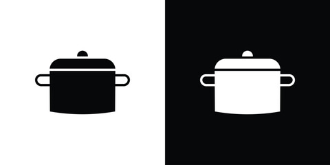 Stew pot icon, vector flat icon. Flat illustration.