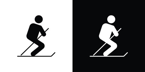 Skii icon, vector flat icon. Flat illustration.