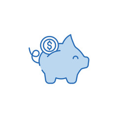 Piggy Bank icon design with white background stock illustration