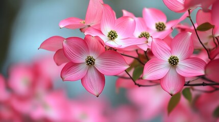Pink flowers in soft focus