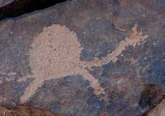 Petroglyphs rock art depicting a camel, Najran Province, Abar Himma, Saudi Arabia