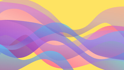 Purple and yellow abstract colorful vector background with pink and blue waves. Digital dynamic gradient wallpaper. Luxury backdrop. 