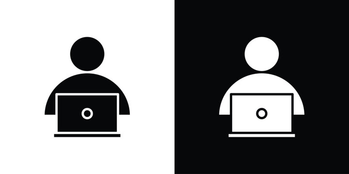 Programmer icon, vector flat icon. Flat illustration.