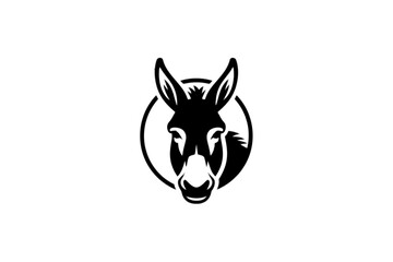 Donkey Head Emblem animal silhouette