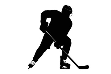 Fototapeta premium Hockey Player Silhouette sport skating