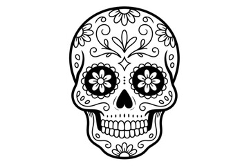 Ornate Sugar Skull day of the dead dia de los muertos