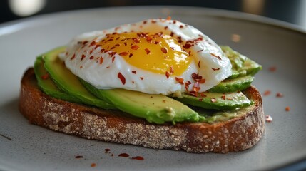 Poached egg on avocado toast
