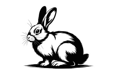 Obraz premium Rabbit silhouette with long ears bunny animal