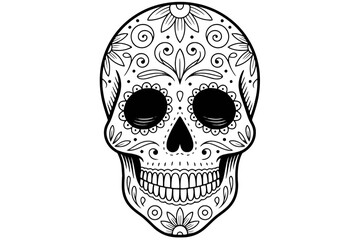 Sugar Skull Floral Design day of the dead ornamental