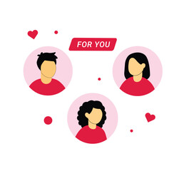 Online Dating Matches with Profile Avatars
