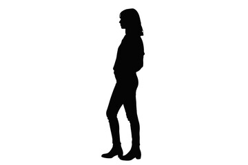 Woman standing profile view silhouette female