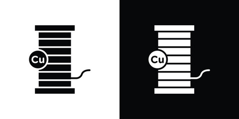 Copper icon, vector flat icon. Flat illustration.