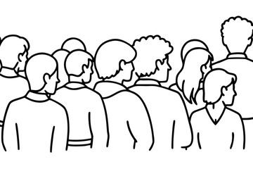 Seated Audience from Front View Coloring Page - Printable Public Gathering