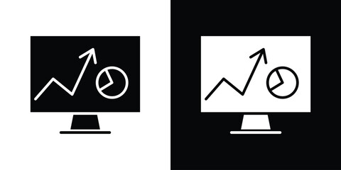 Analytics Monitor icon, vector flat icon. Flat illustration.