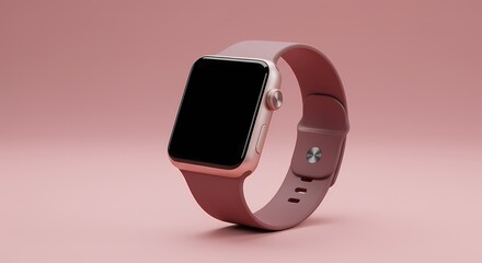 Rose Gold Smartwatch Minimalist Product Photography on Pink Background