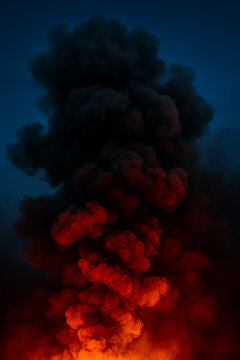 Red smoke explosion background dark war theme