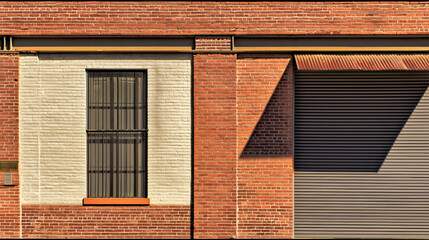 Industrial-style wall featuring exposed brick and metal accents with directional lighting.